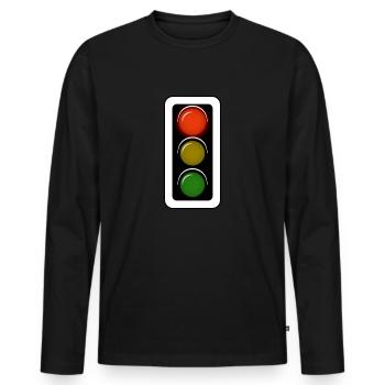 Feu de signalisation Corona rouge - T-shirt manches longues Premium bio Homme - noir - Devant - Nico (187cm)