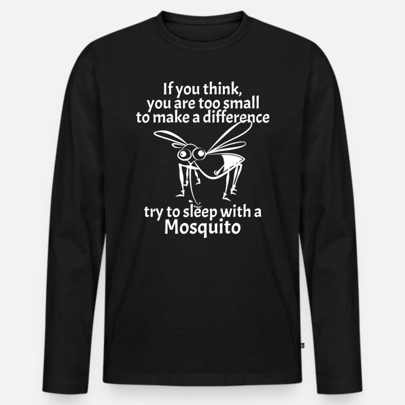 Sleep with a Mosquito - Mücken sind der Teufel - Männer Premium Bio Langarmshirt - Schwarz