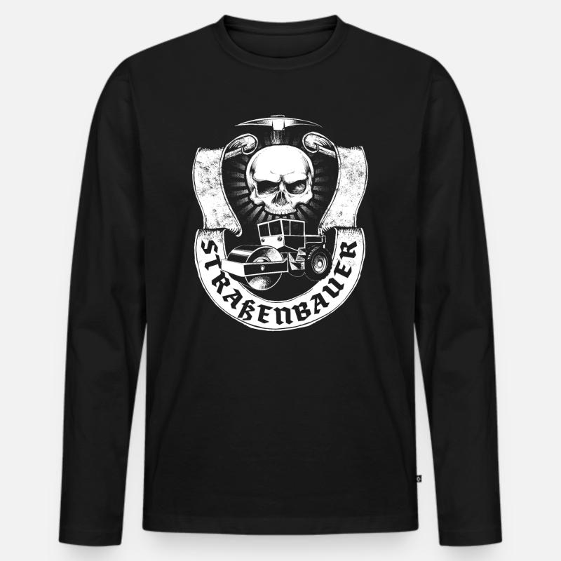 Straßenbauer - Männer Premium Bio Langarmshirt - Schwarz