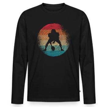 Joueur de football américain Fingerprint Football - T-shirt manches longues Premium bio Homme - noir - Devant - Nico (187cm)