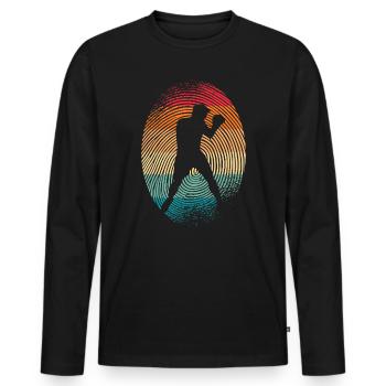 Boxing Boxing Fingerprint Boxer - Men's Premium Organic Long Sleeve Shirt - black - Front - Nico (187cm)