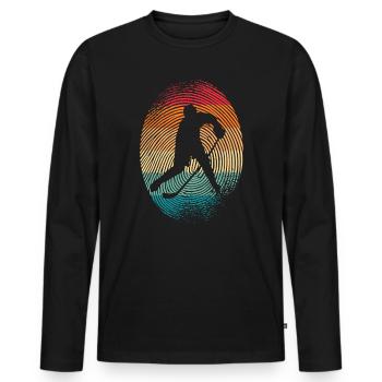 Joueur de hockey sur glace Fingerprint Hockey - T-shirt manches longues Premium bio Homme - noir - Devant - Nico (187cm)