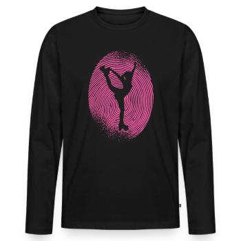Roller Skates Roller Skates Fingerprint Roller Skate - Men's Premium Organic Long Sleeve Shirt - black - Front - Nico (187cm)