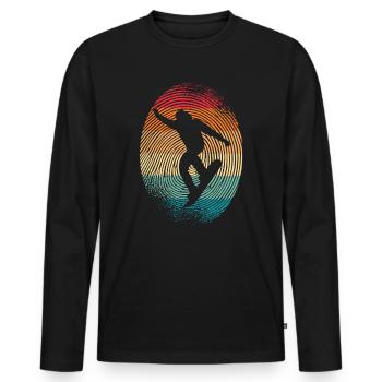 Snowboarder Fingerprint Men's Boys Snowboard - Men's Premium Organic Long Sleeve Shirt - black - Front - Nico (187cm)