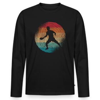 Joueur de tennis de table Empreinte digitale Jeu de tennis de table - T-shirt manches longues Premium bio Homme - noir - Devant - Nico (187cm)