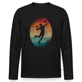Volleyball Spieler Fingerabdruck Jungen Volleyball - Männer Premium Bio Langarmshirt - Schwarz - Vorne - Nico (187cm)