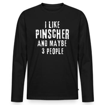 Pinscher - Männer Premium Bio Langarmshirt - Schwarz - Vorne - Nico (187cm)