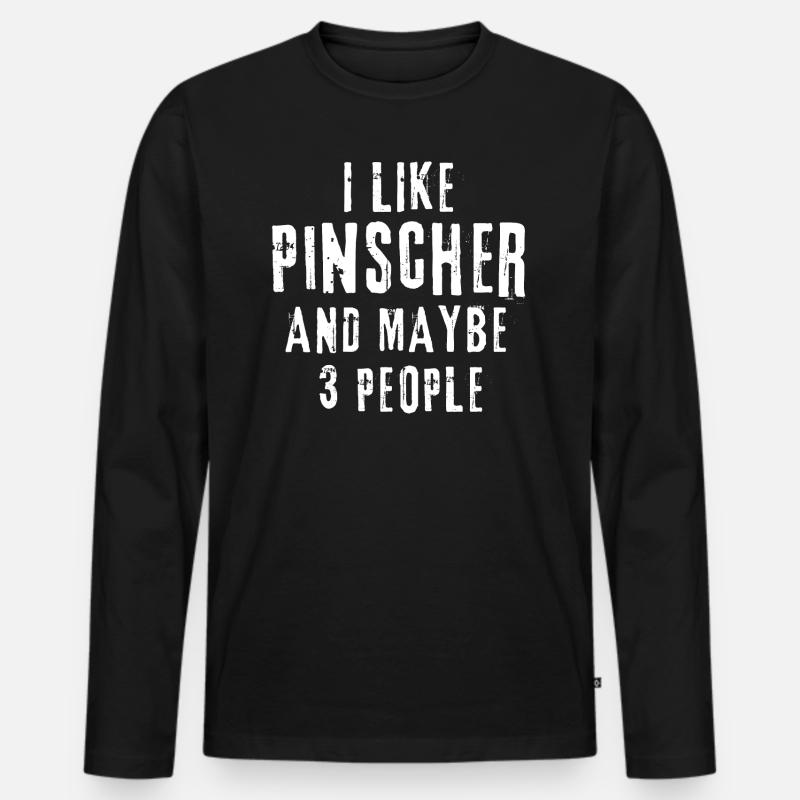 Pinscher - Männer Premium Bio Langarmshirt - Schwarz