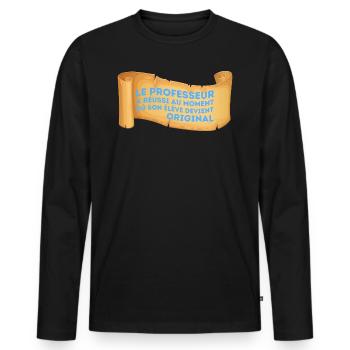 Maitre Formidable Cadeau Enseignants Prof - T-shirt manches longues Premium bio Homme - noir - Devant - Nico (187cm)