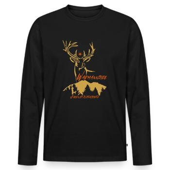 Jäger Geschenk Waidmannsheil-Jagen ist Naturschutz - Männer Premium Bio Langarmshirt - Schwarz - Vorne - Nico (187cm)