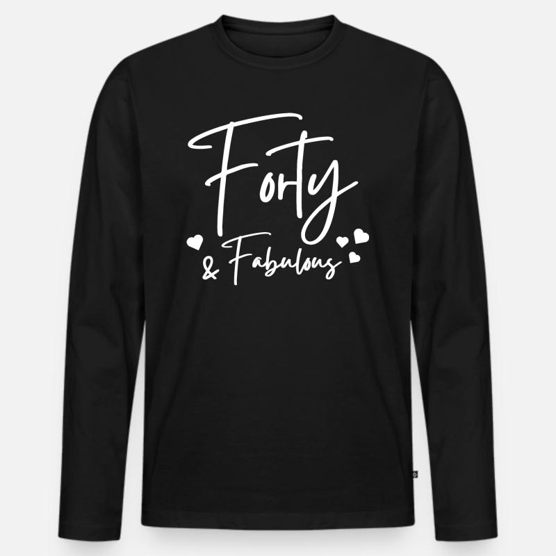 Vierzig fabelhaft - Männer Premium Bio Langarmshirt - Schwarz