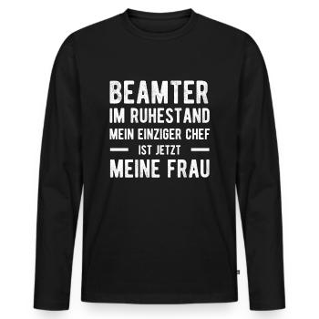 Beamter Spruch Humor - Männer Premium Bio Langarmshirt - Schwarz - Vorne - Nico (187cm)