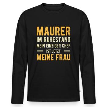 Maurer Witzige Sprüche Ehemann Ehefrau - Männer Premium Bio Langarmshirt - Schwarz - Vorne - Nico (187cm)