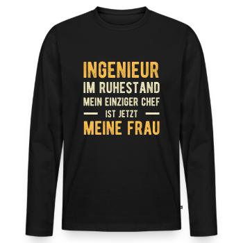Ingenieur Lustiger Spruch Ehepaar - Männer Premium Bio Langarmshirt - Schwarz - Vorne - Nico (187cm)