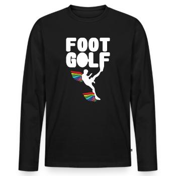Foot Golf - Männer Premium Bio Langarmshirt - Schwarz - Vorne - Nico (187cm)