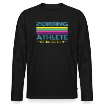 Drôle de Zorbing Rétro des années 90 - T-shirt manches longues Premium bio Homme - noir - Devant - Nico (187cm)