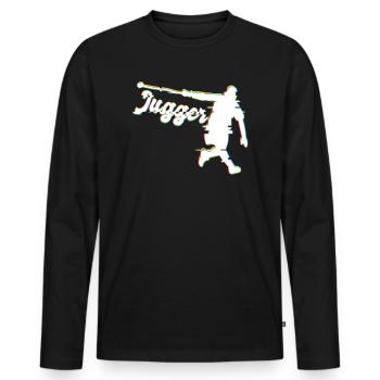 Glitched Funny Jugger - T-shirt manches longues Premium bio Homme - noir - Devant - Nico (187cm)