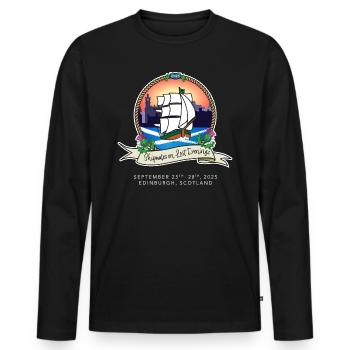 LE VIII 2025 - T-shirt manches longues Premium bio Homme - noir - Devant - Nico (187cm)