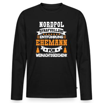 Pénitencier du pôle Nord Kidnapping mari pour Weinac - T-shirt manches longues Premium bio Homme - noir - Devant - Nico (187cm)