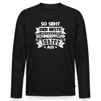 This is what the best snowplow driver looks like Fun - Men's Premium Organic Long Sleeve Shirt - black - Front - Nico (187cm)