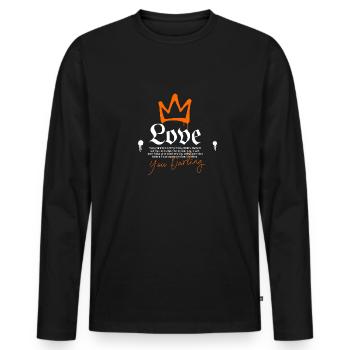 Streetwear Valentine - Men's Premium Organic Long Sleeve Shirt - black - Front - Nico (187cm)