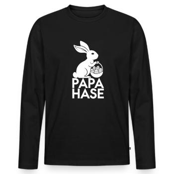 Doux lapin de Pâques oeuf de Pâques Joyeuses Pâques - T-shirt manches longues Premium bio Homme - noir - Devant - Nico (187cm)