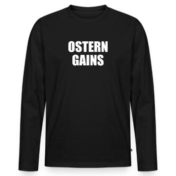 Oster gagne une salle de sport amusante - T-shirt manches longues Premium bio Homme - noir - Devant - Nico (187cm)