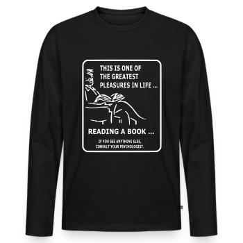 Monter une conception de livre - T-shirt manches longues Premium bio Homme - noir - Devant - Nico (187cm)