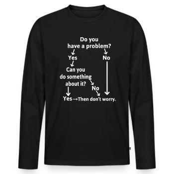 Résolution de problèmes pour des problèmes qui ne le sont pas - T-shirt manches longues Premium bio Homme - noir - Devant - Nico (187cm)
