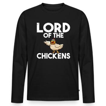 Seigneur des Poulets Éleveur de Poulet Poulet Landwir - T-shirt manches longues Premium bio Homme - noir - Devant - Nico (187cm)