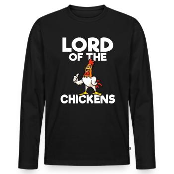 Seigneur des Poulets Poulet Amoureux Du Poulet Farmer Coq - T-shirt manches longues Premium bio Homme - noir - Devant - Nico (187cm)