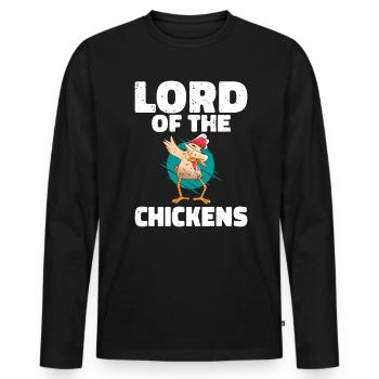 Seigneur des Poulets Éleveur de Poulet Poulet Landwir - T-shirt manches longues Premium bio Homme - noir - Devant - Nico (187cm)
