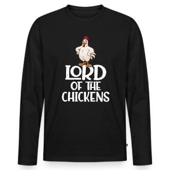 Seigneur des poulets Chicken Farm Out - T-shirt manches longues Premium bio Homme - noir - Devant - Nico (187cm)