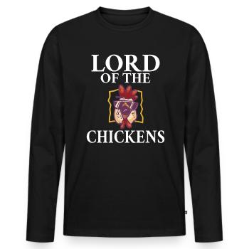 Seigneur des Poulets Gardien de Poulet Hobby Poulet - T-shirt manches longues Premium bio Homme - noir - Devant - Nico (187cm)