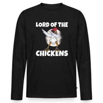 Seigneur des Poulets Poulet Chuchoteur Hänchenwagen - T-shirt manches longues Premium bio Homme - noir - Devant - Nico (187cm)