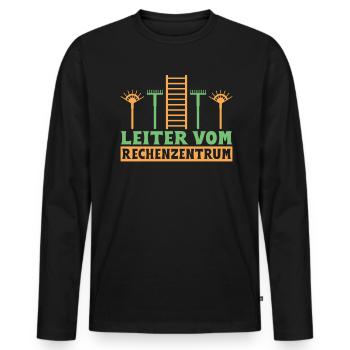 Lustiges Leiter vom Rechenzentrum Gartenarbeit Frü - Männer Premium Bio Langarmshirt - Schwarz - Vorne - Nico (187cm)