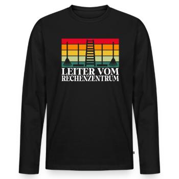 Lustiges Leiter vom Rechenzentrum Gartenarbeit Frü - Männer Premium Bio Langarmshirt - Schwarz - Vorne - Nico (187cm)