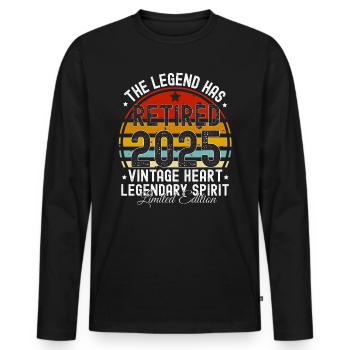 Legend has retired 2025 VINTAGE RETIRED 2025 - T-shirt manches longues Premium bio Homme - noir - Devant - Nico (187cm)
