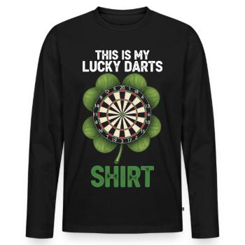 This is My Lucky Darts Shirt - Men's Premium Organic Long Sleeve Shirt - black - Front - Nico (187cm)