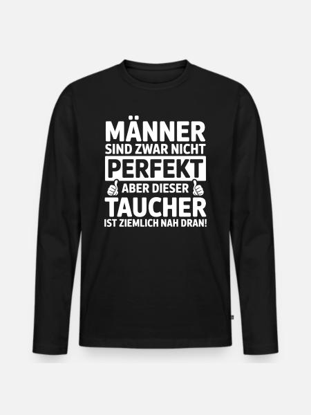 Taucher - Männer Premium Bio Langarmshirt - Schwarz