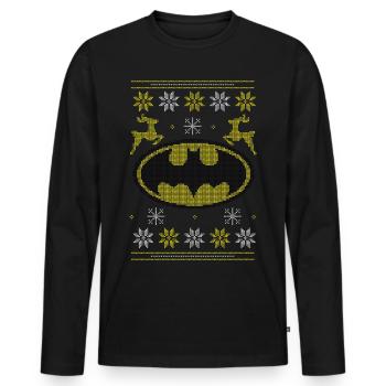 Batman DC Comics Ligue De Justice D'Amérique - T-shirt manches longues Premium bio Homme - noir - Devant - Nico (187cm)