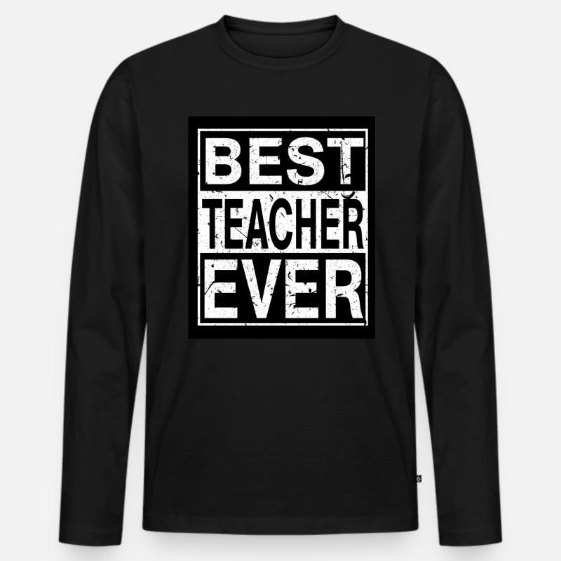Lehrer Bester Lehrer - Männer Premium Bio Langarmshirt - Schwarz
