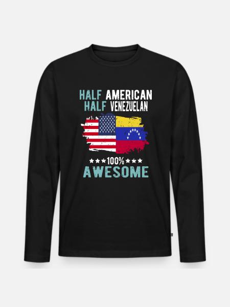 Half American Half Venezuelan - Men's Premium Organic Long Sleeve Shirt - black