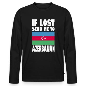Drapeau de l’Azerbaïdjan - T-shirt manches longues Premium bio Homme - noir - Devant - Nico (187cm)