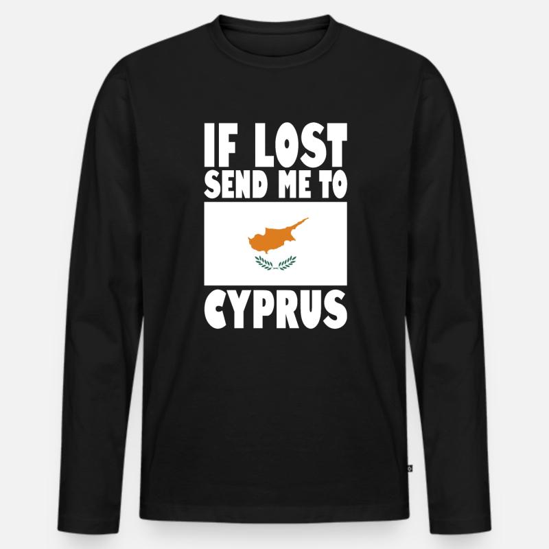 Zypern Flagge Spruch - Männer Premium Bio Langarmshirt - Schwarz