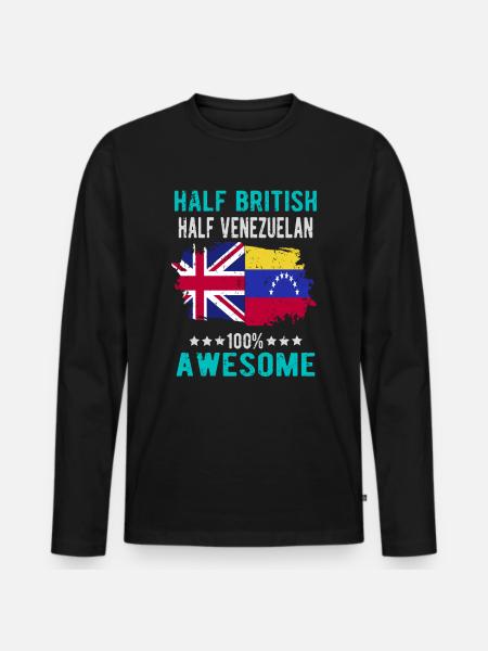 Half British Half Venezuelan - Men's Premium Organic Long Sleeve Shirt - black