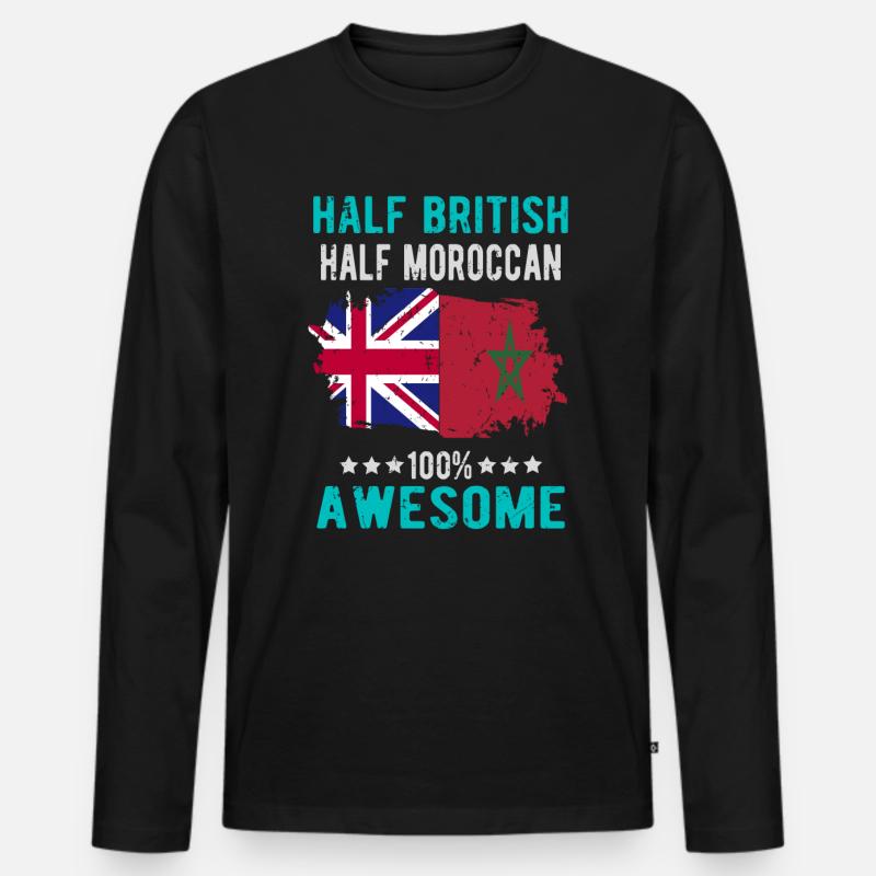 Half British Half Moroccan - Men's Premium Organic Long Sleeve Shirt - black