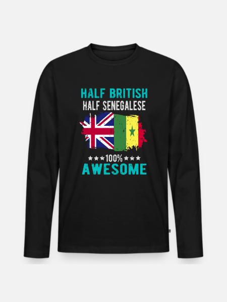Half British Half Senegalese - Men's Premium Organic Long Sleeve Shirt - black