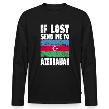 Drapeau de l’Azerbaïdjan - T-shirt manches longues Premium bio Homme - noir - Devant - Nico (187cm)