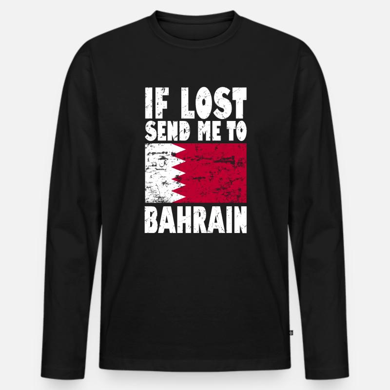 Bahrain Flagge Spruch - Männer Premium Bio Langarmshirt - Schwarz